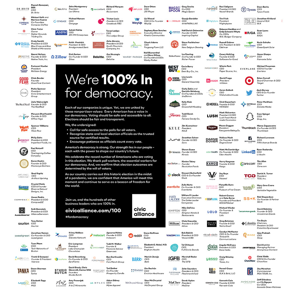 When it comes to Democracy, we're 100% in.