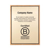 B CORP Bamboo Plaque l Personalized B Corp certification 