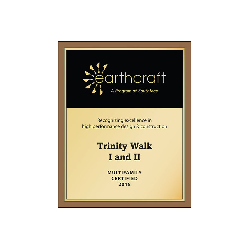 EarthCraft Cherry Plaque - Indoor l  certification wood plaque
