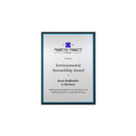 Recycled Mini Plaque (Silver) Blue l small recycled award plaque