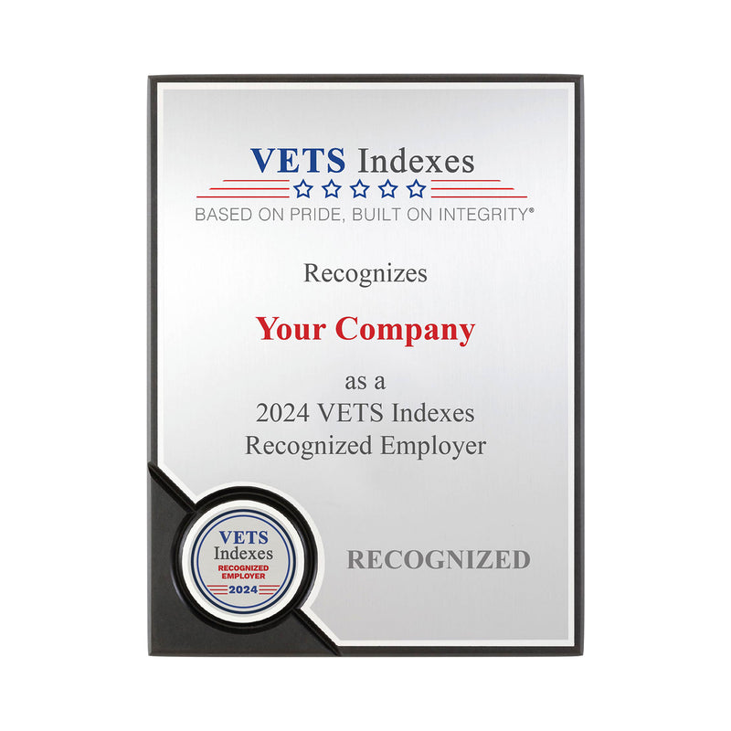 VETS Indexes 2024 Recognized Employer Plaque