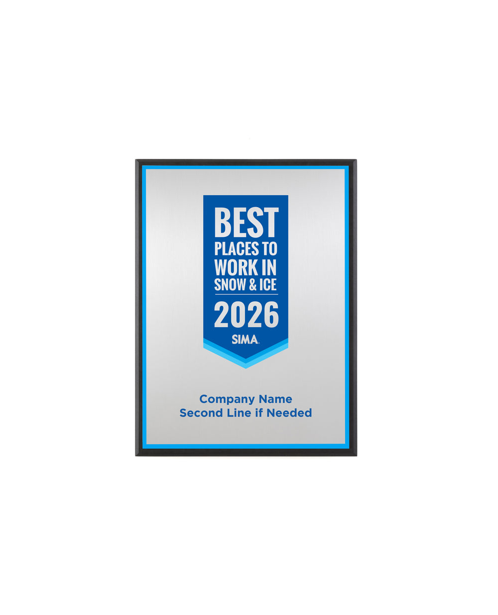 SIMA Best Places to Work in Snow & Ice Plaque