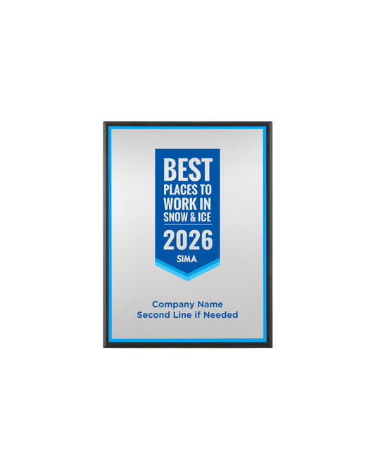 SIMA Best Places to Work in Snow &amp; Ice Plaque