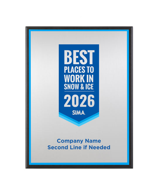 SIMA Best Places to Work in Snow &amp; Ice Plaque