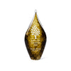 Dark brown glass trophy 11"tall with etching