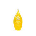 Small solar-themed artisan glass award in yellow and white. A handblown Rivanna-exclusive, made in the USA and ready for custom personalization.