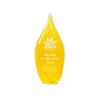 Glass trophy yellow engraved art glass