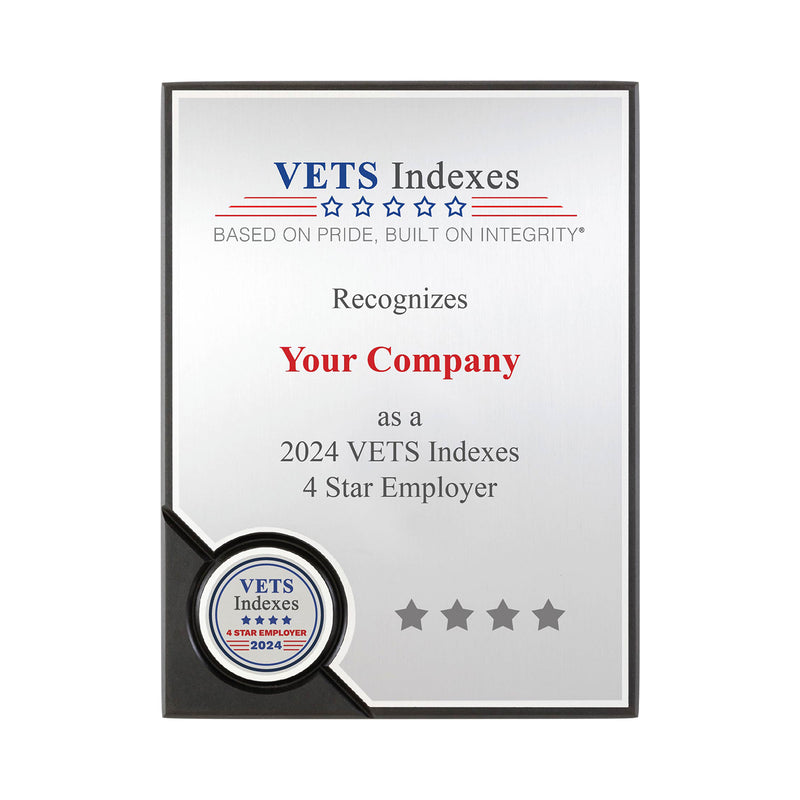 VETS Indexes 2024 Employer Plaque ****4 STAR****