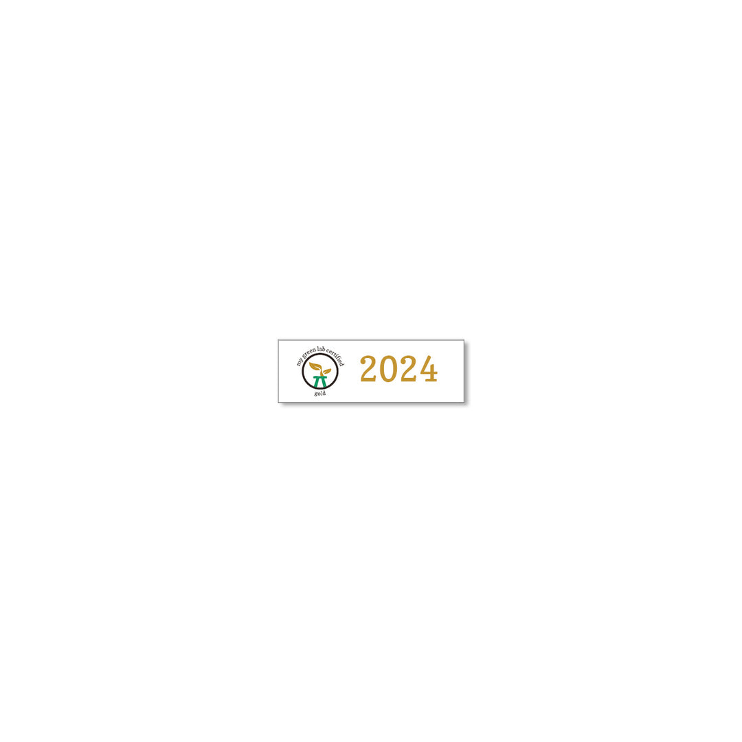 My Green Lab Certification year plate for 2024, gold level.