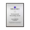 FSC Recycled black plaque with silver plate and bright silver backer. Made in USA by a Certified B Corp.