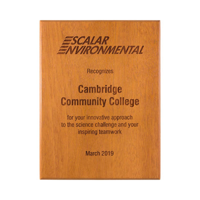 Solid Mahogany Plaque | Laser Engraved